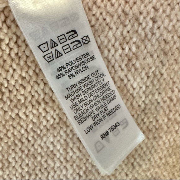 NWT Cupcakes & Cashmere Tan Duster Cable Knit Fringe Hem Cardigan Sweater - Picture 5 of 7